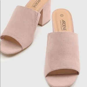Ardene Pink Suede Mules